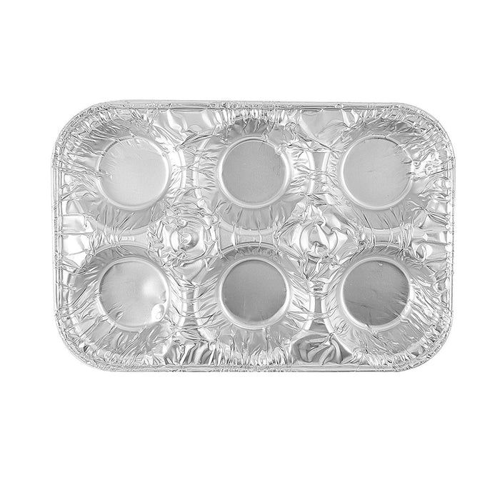 20 Pc Aluminum Foil Muffin Pan 6 Cavity Cake Mold Cupcake Disposable Container