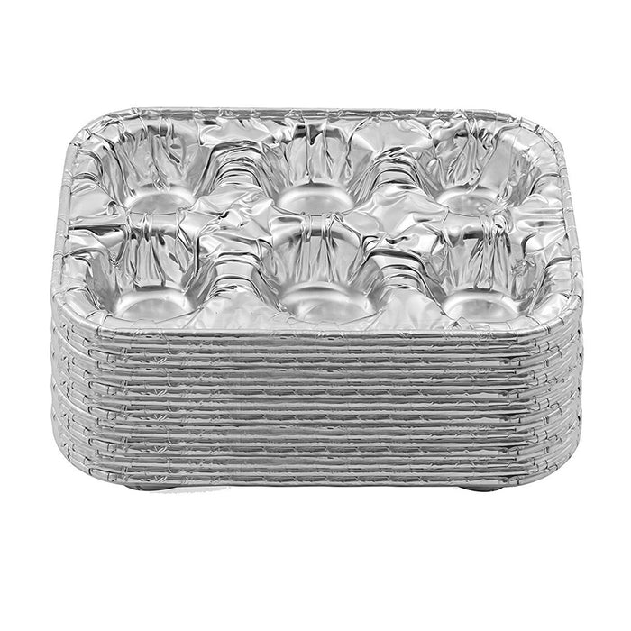 50 Pc Aluminum Foil Muffin Pan 6 Cavity Cake Mold Cupcake Disposable Container