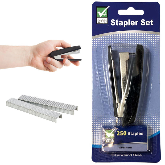 2 X Mini Desk Stapler 500 Staples Set Standard Desktop Home School Office Supply