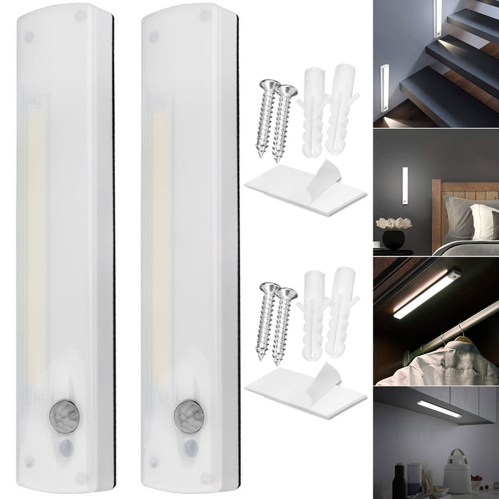 2 pc Wireless Motion Sensor Cabinet Closet Light Kitchen Counter LED Night Lamp