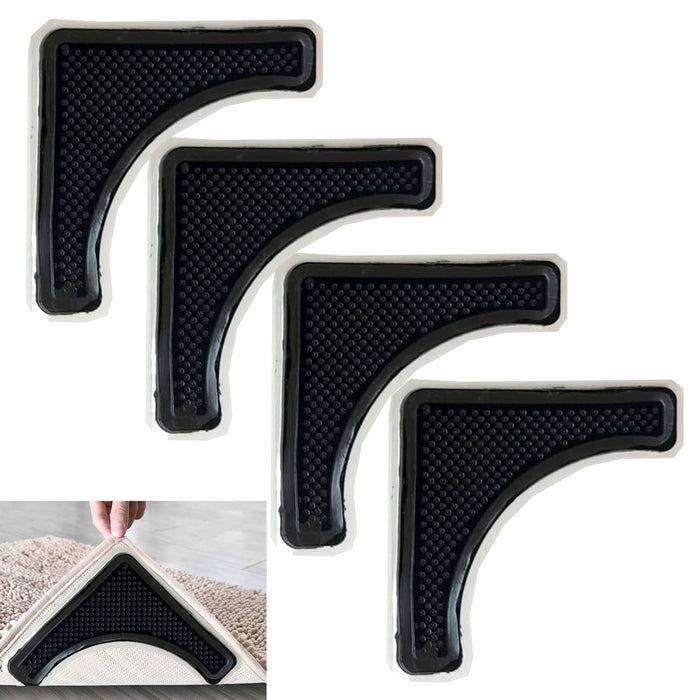4 Pc Carpet Mat Rug Gripper Set Anti Slip Grip Non Skid Tape Adhesive Floor Pad