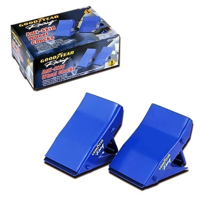 2 Anti Skid Metal Wheel Chocks Car Truck RV Camper Trailer Tire Stop Mount Wedge