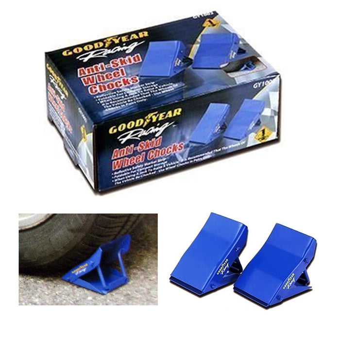 2 Anti Skid Metal Wheel Chocks Car Truck RV Camper Trailer Tire Stop Mount Wedge