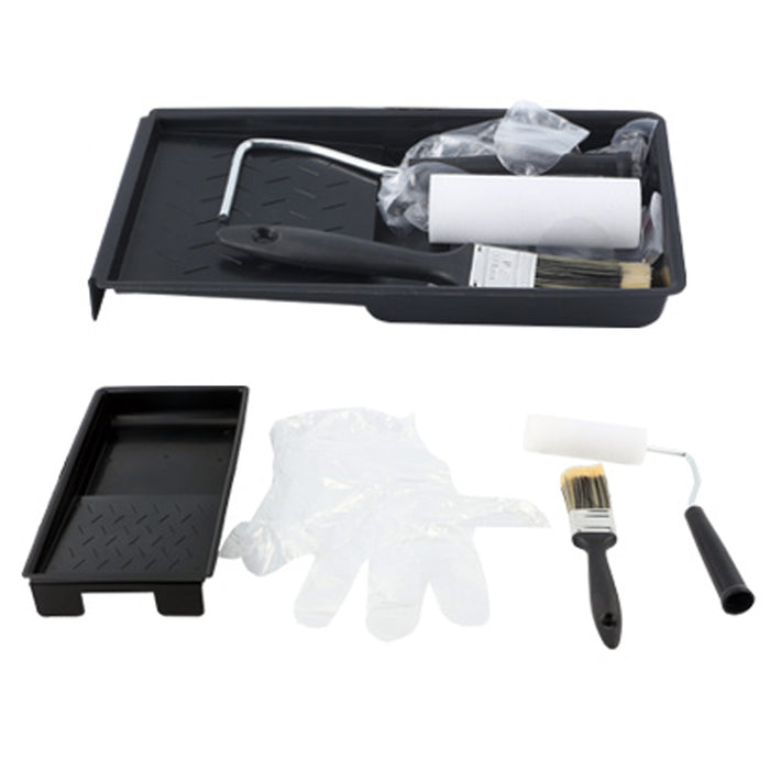 6 Pc Paint Tray Set Applicator Painting Home Wall Tools Roller Brush Painter Kit