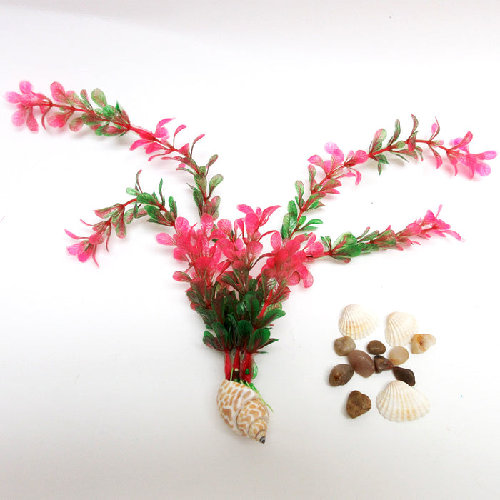 6 PC Aquarium Fish Tank Grass Decorations Artificial Landscape Plastic Plants