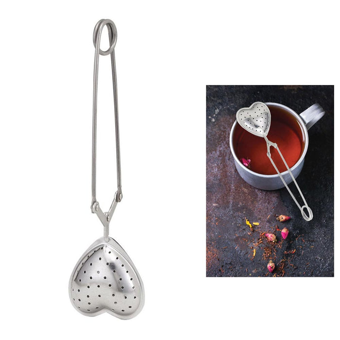 Heart Snap Tea Infuser Stainless Steel Loose Leaf Tea Mesh Filter Strainer Spoon