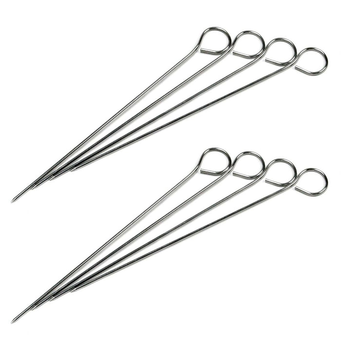 8 Pc Metal BBQ Cooking Skewers Stainless Steel Barbecue Kebab Food Grill Sticks