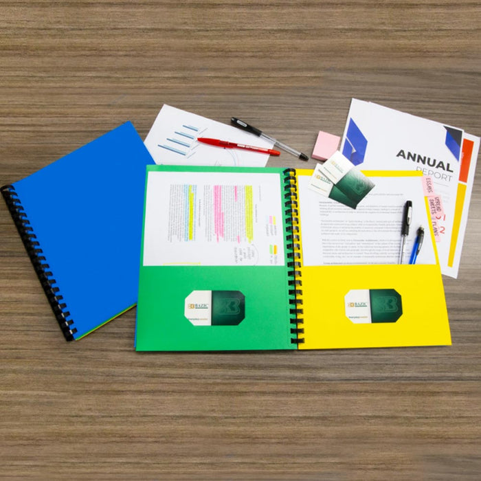 4X 8 Pocket Spiral Project Organizer Letter Document Folder Binder Folder Office