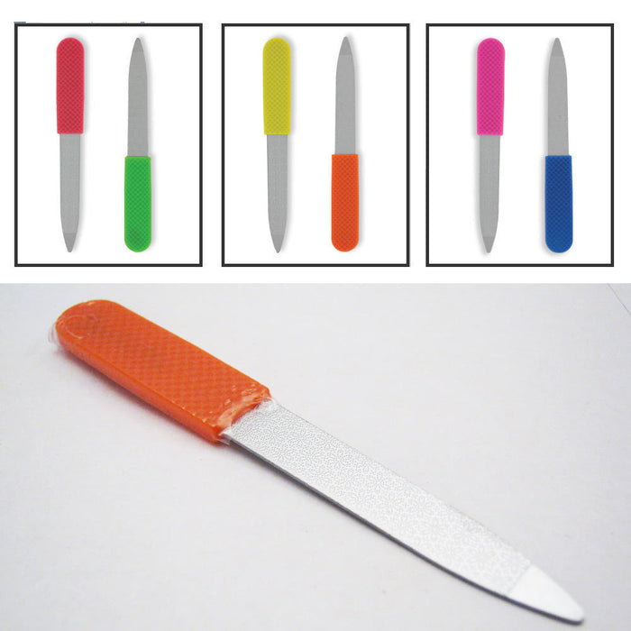 2 Dual Sided Stainless Steel Metal Nail Art File Manicure Pedicure Tool Cuticle