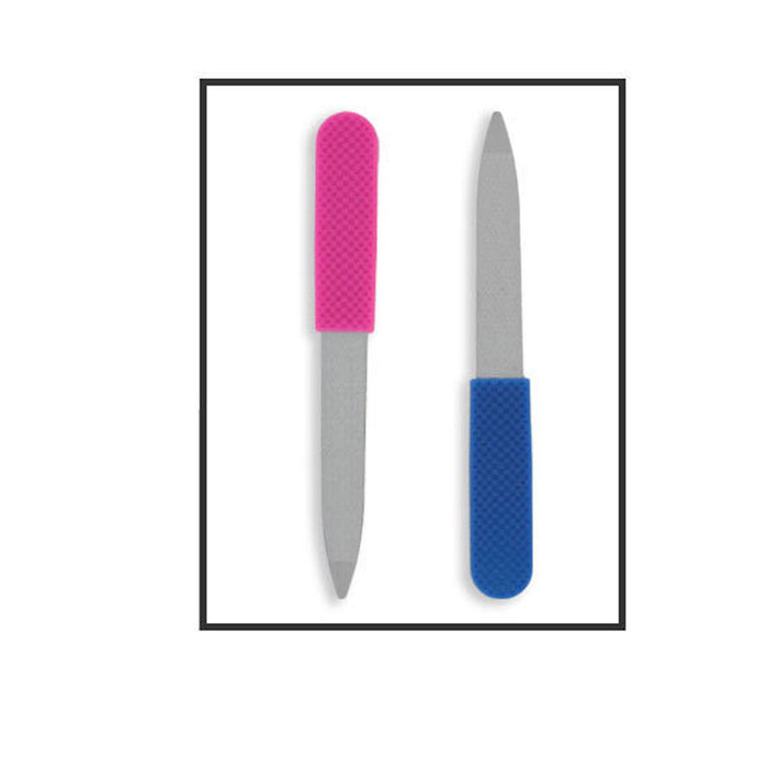 2 Dual Sided Stainless Steel Metal Nail Art File Manicure Pedicure Tool Cuticle
