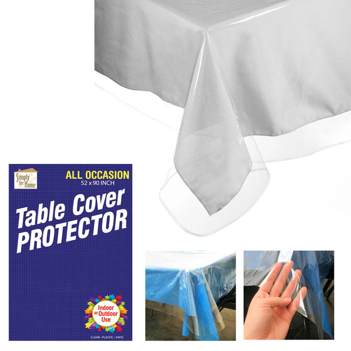 5 Pack Crystal Clear Vinyl Tablecloth Protector Table Cover High Quality 52X90
