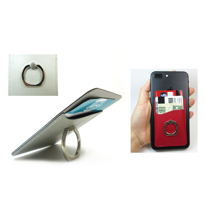5 Pack Adhesive Credit Card Cell Pocket Money Pouch Holder Case Phone Ring Stand