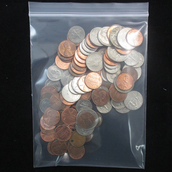 Pack of 100 Clear Zipper Bags 5" x 7" Seal Reclosable 2 Mil Poly Jewelry Baggies