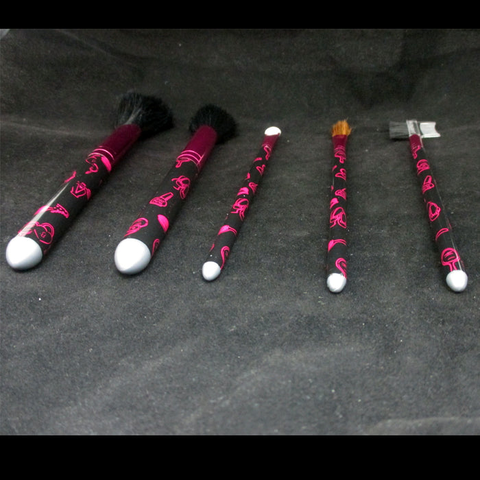 5 Pc Cosmetic Makeup Brushes Kit Face Eyebrow Shadow Makeup Brush Set Stand Gift