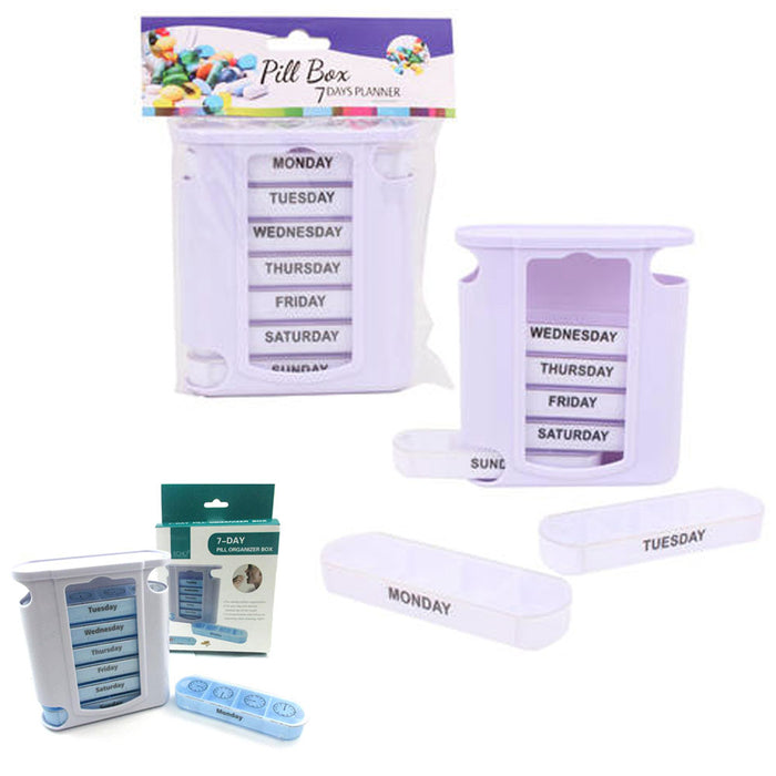 Weekly Pill Box Storage Organizer Dispenser 7 Day Medicine Compartment Container