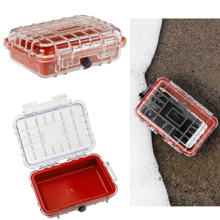 1 Red Waterproof Hard Phone Case Underwater Cover Dry Splash Pouch Cell Contain