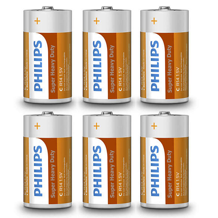 Pack 12 Philips Ultra C Batteries Zinc Chloride Battery R14 Toy Clocks