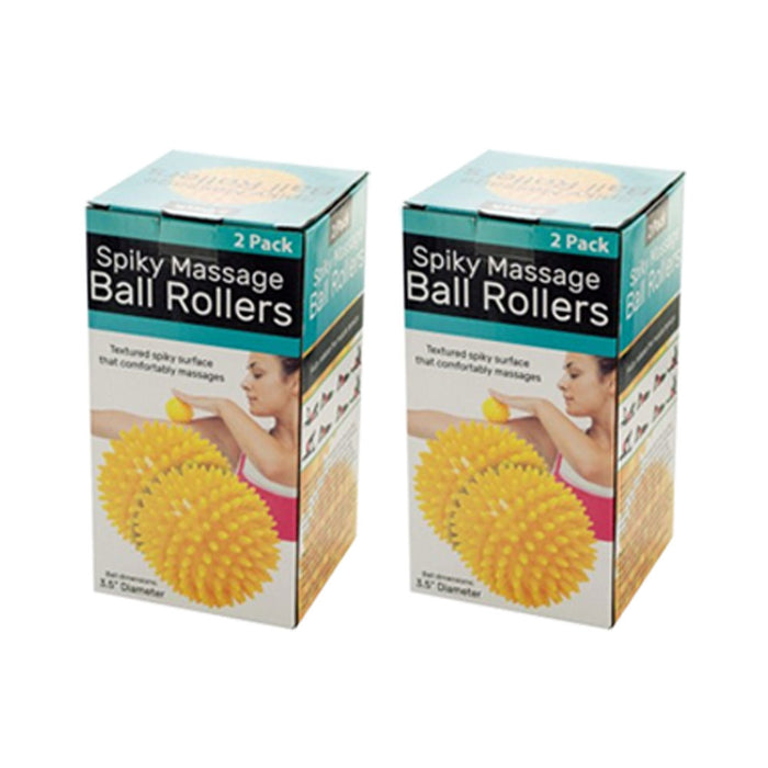 4 Pc Spiky Massage Ball Set Foot Massage Acupressure Plantar Fasciitis Hard Soft