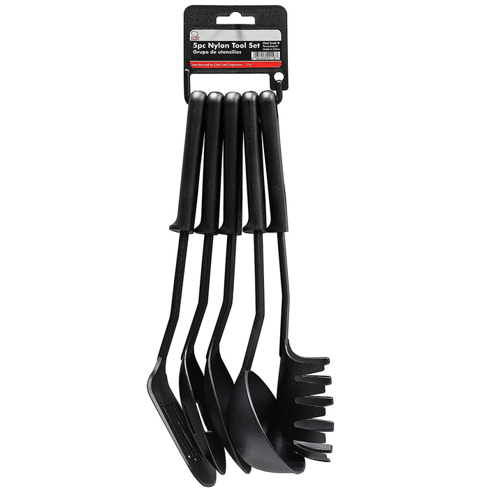 5pc Quality Plastic Kitchen Tool Cooking Utensil Slotted Spatula Spoon Ladle Set