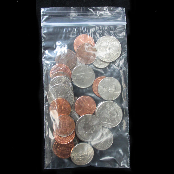 300 W 3"x5" H Poly Bags Baggies Seal Reclosable 2 Mil Plastic Clear