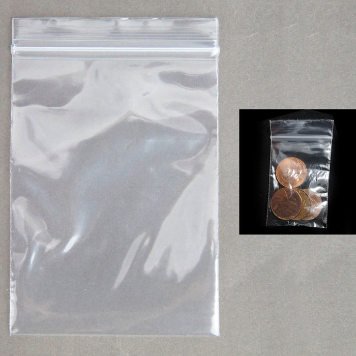 500 Small Baggies W 1.5"X2" H Mini  Reclosable Clear Poly Bag Plastic 2Mi