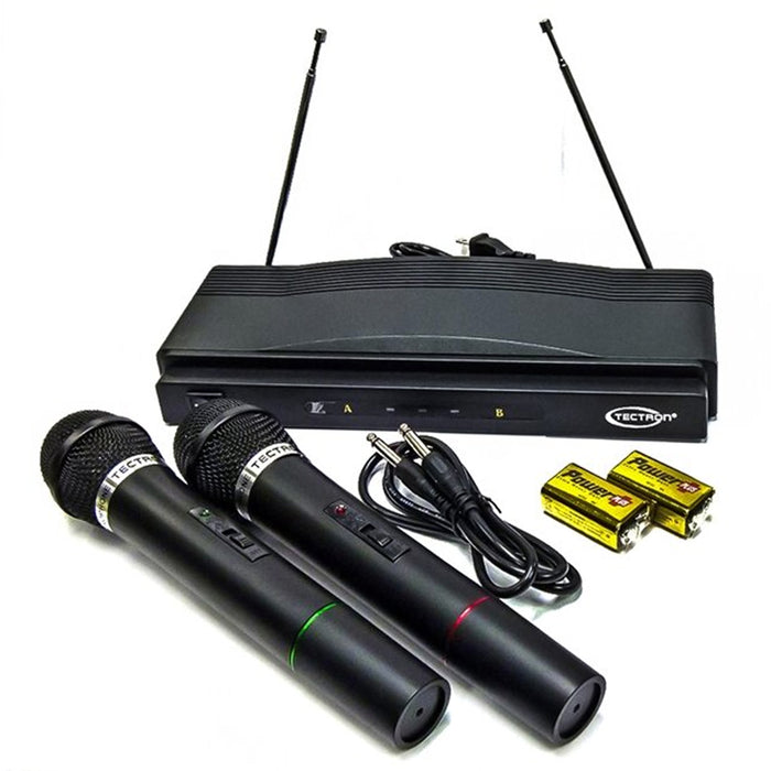 2 Pc Karaoke Cordless Mic Handheld Wireless Microphone Receiver System Music