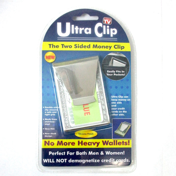 Ultra Slim Double Sided Money Clip Cash Credit Card Holder Wallet As Seen On Tv