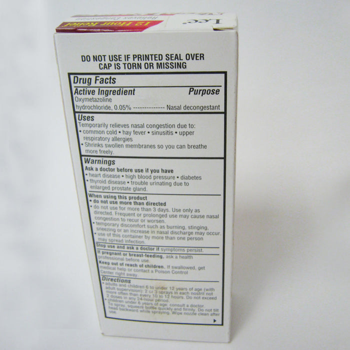 Decongestant Nasal Spray 12 Hour Oxymetazoline Allergy Sinus Strength Relief !