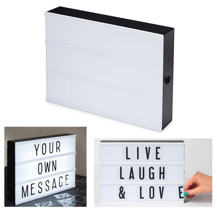 1 Cinema Light Box 100 Characters DIY Glow Up Letter Sign Message Marquee Mount