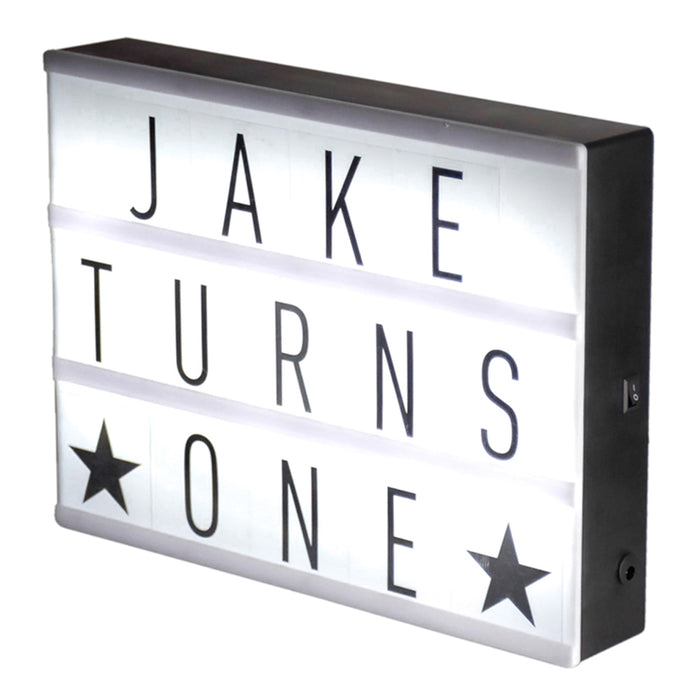 1 Cinema Light Box 100 Characters DIY Glow Up Letter Sign Message Marquee Mount