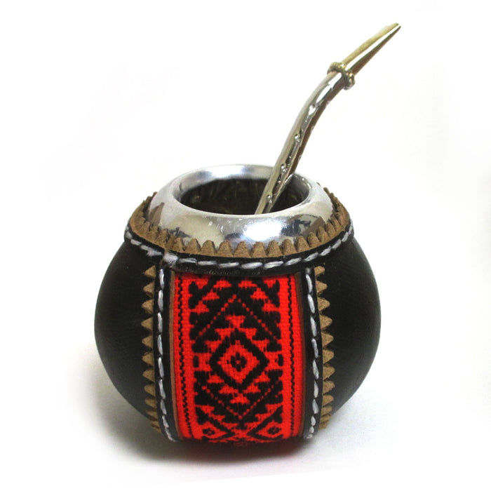 4Pc Yerba Mate Gourd Kit Argentina Tea Cup Straw Bombilla 6oz Leaf Bag Pack 6877