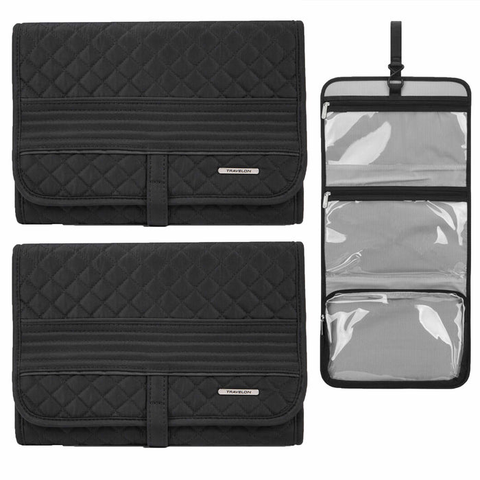 2 Pc Travelon Trifold Hanging Toiletry Bag Multipurpose Organizer Utility Holder