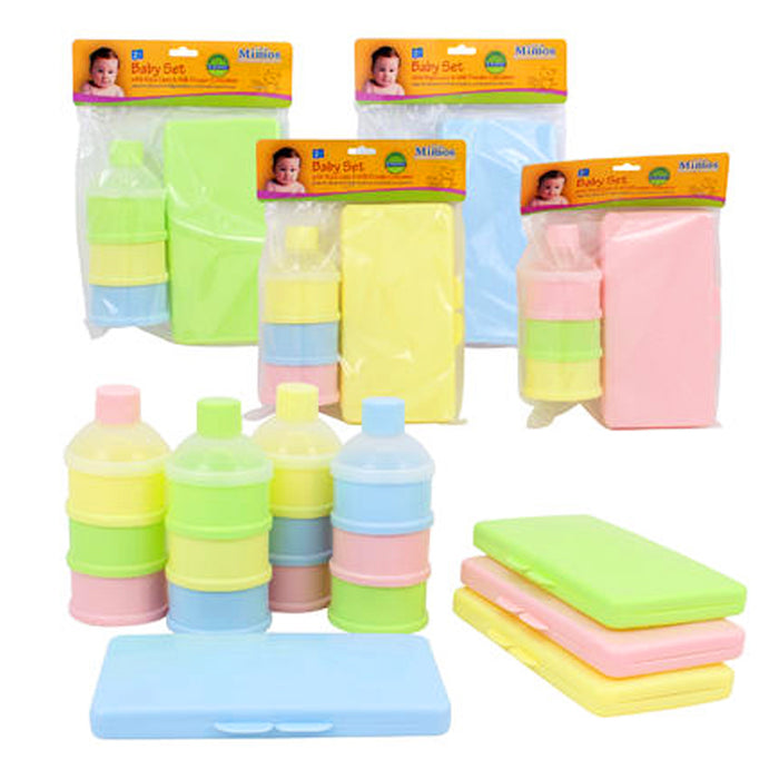 Baby Formula Storage Container Milk Powder Dispenser 3 Layer Infant Wipes Case