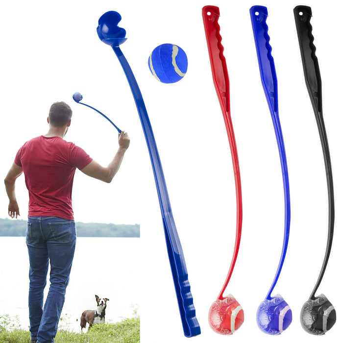 4 Sets Outdoor Launcher Dog Ball Thrower Fetch Toy Pet Tennis Chucker Scoop Toss