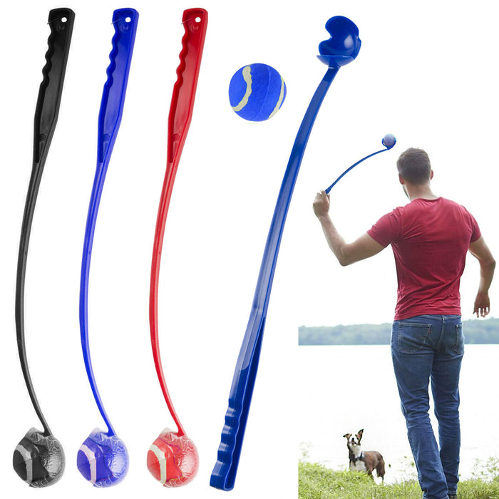 4 Sets Outdoor Launcher Dog Ball Thrower Fetch Toy Pet Tennis Chucker Scoop Toss