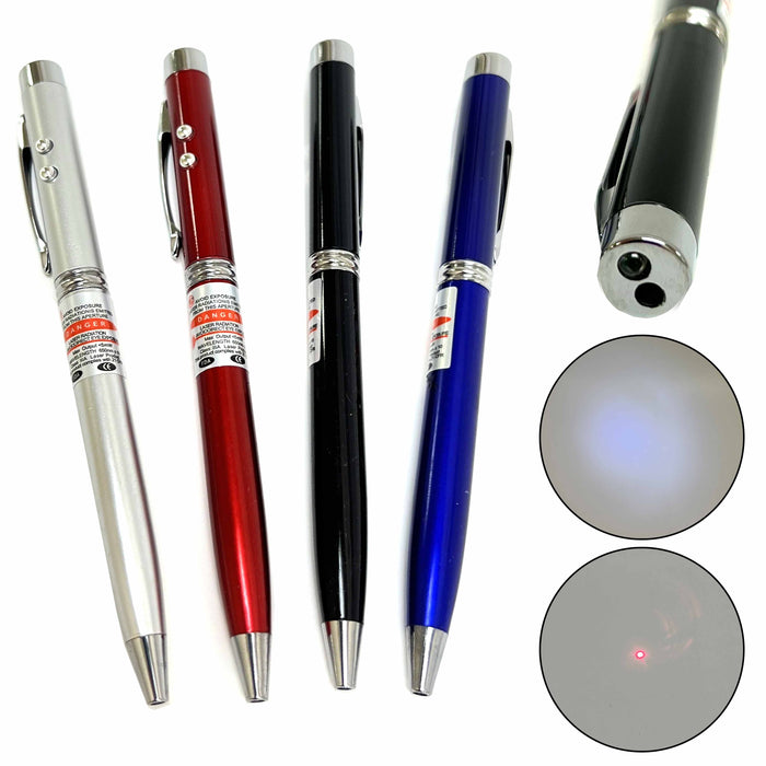 2 Pc Ballpoint Pen Laser Pointer LED Flashlight Beam Light Interactive Cat Chase
