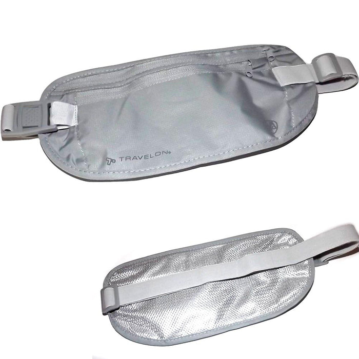 Travelon Undercover RFID Blocking Nylon Travel Waist Pouch Fanny Pack Grey New !