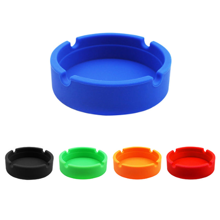 6 X Portable Silicone Round Ashtray Heat Resistant Container Ash Cup Butt Bucket