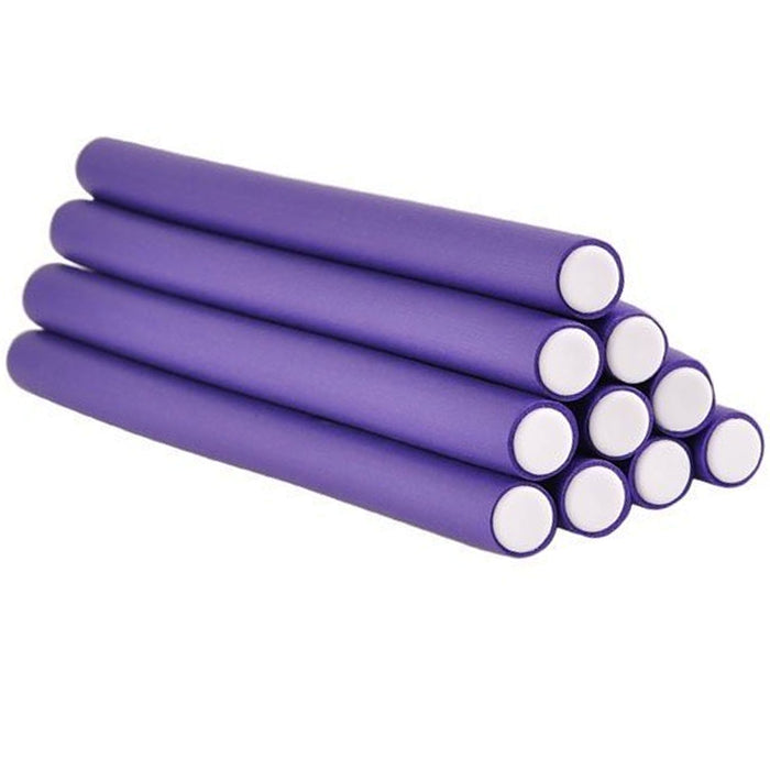 10 X Thick Flex Rods Spiral Twist Curls Wavy Hair Flexi Foam Roller Curler Large