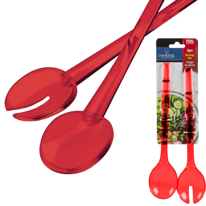 4 Pc Kitchen Utensil Set Salad Serving Tool Spoon Cooking Food Ice Plastic 11.5"