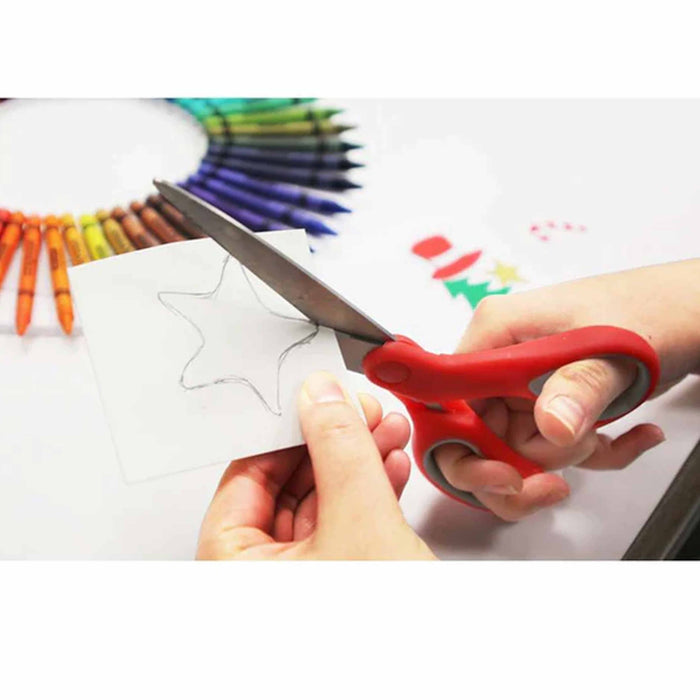 1 All Purpose Scissor Stainless 8 inch Steel Blades Ergonomic Soft Grip Craft