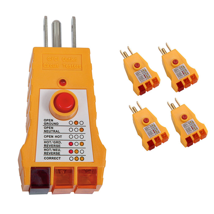 5 Electrical GFI GFCI Receptacle Tester AC 3 Prong Outlet Plug GND Open Hot Rev
