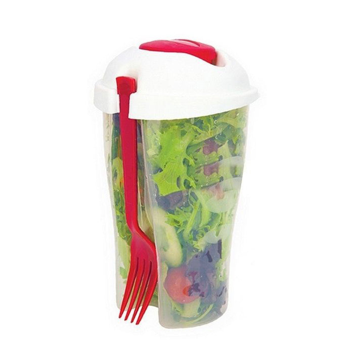 Fresh Salad Cup to Go Container Serving Shaker Dressing Storage Fork Lid Lunch