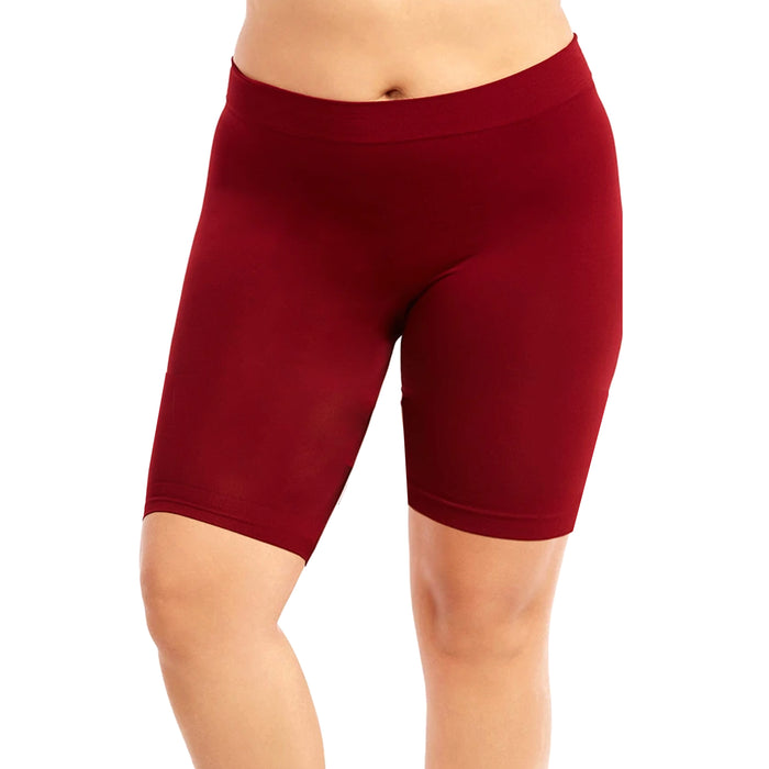 Women Bike Shorts Layering Biker Bermuda Yogas Burgundy Spandex workout leggings