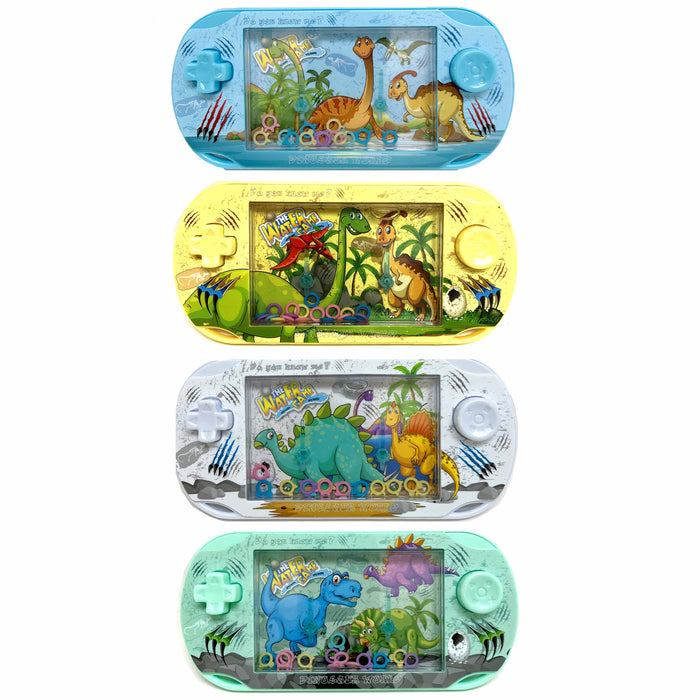 2 Pc Handheld Water Games Dinosaur Theme Ring Toss Retro Pocket Toys Kids Gift