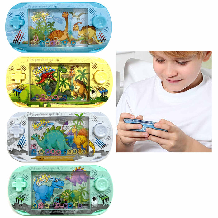 2 Pc Handheld Water Games Dinosaur Theme Ring Toss Retro Pocket Toys Kids Gift