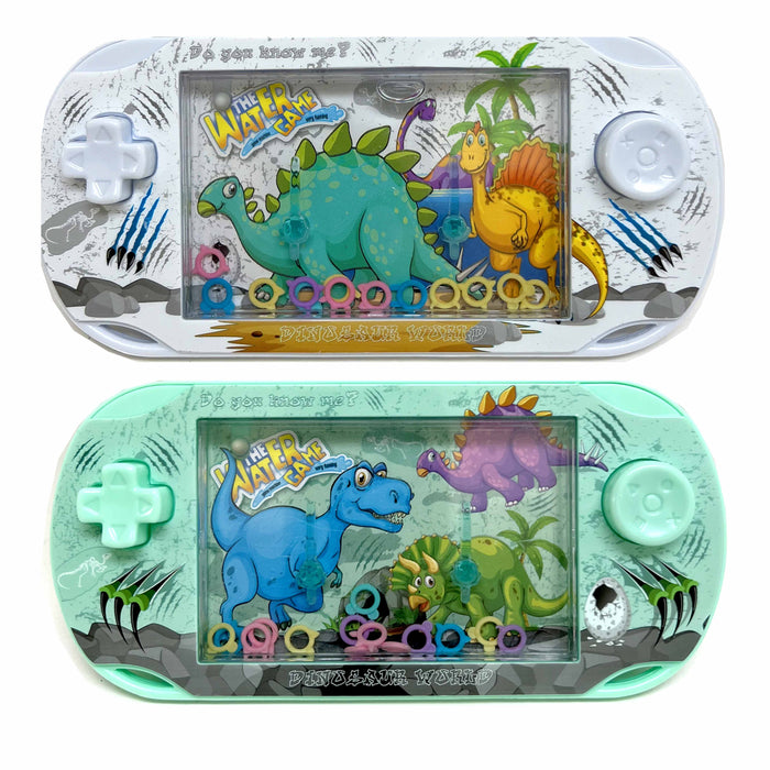 4 Pc Retro Handheld Water Games Dinosaur Theme Ring Toss Pocket Toy Party Favors