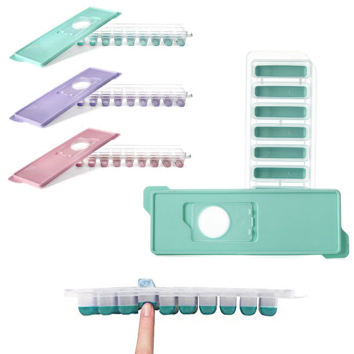4 Pc Silicone Non Stick Ice Cube Tray Push Out With Flexible Bottom Rectangle