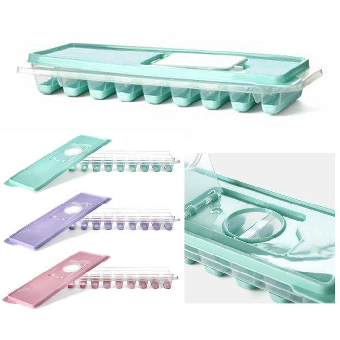6 Pc Silicone Non Stick Ice Cube Tray Push Out With Flexible Bottom Rectangle