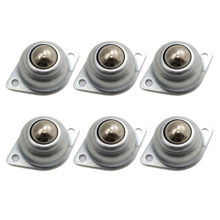 6pc Roller Ball Transfer Bearing Caster 5/8" Screw Mounted Round Ball Bull Wheel